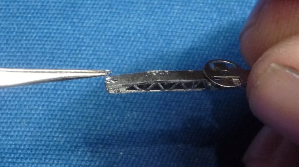 14. TB-Photo Etch parts-Construction of a P.E. Catapult-Attaching small wheel