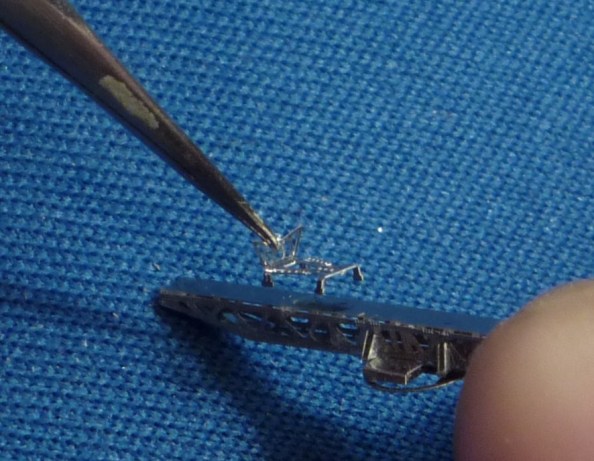 16. TB-Photo Etch parts-Construction of a P.E. Catapult-Attaching plane carrier