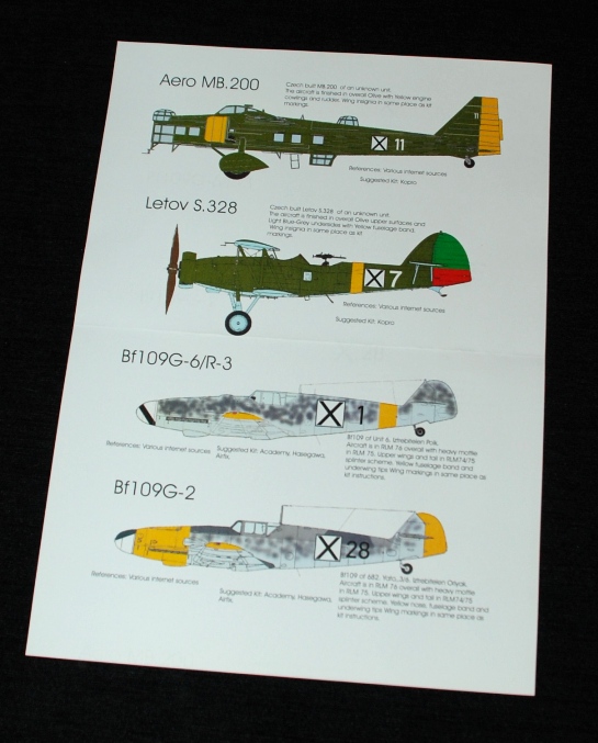 2 HN Ac Decals Blackbird Models Bulgarian AF 1.72