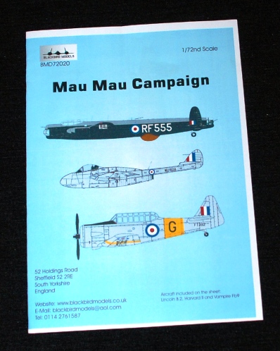 1 HN Ac Decals Blackbird Models Mau Mau Campaign 1.72