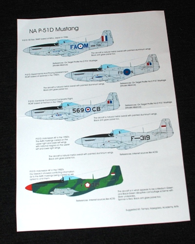 2 HN Ac Decals Models Blackbird Models Post War Mustangs 1.72