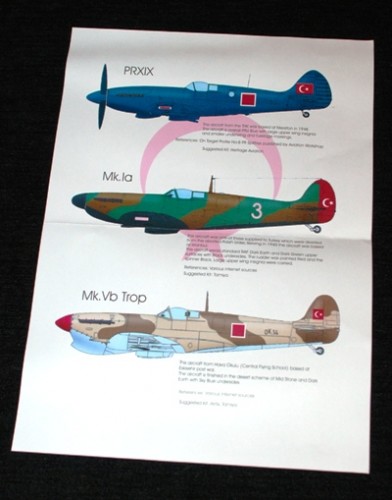 2 HN Ac Decalques Blackbird Modelos Spitfires turcos 1.48