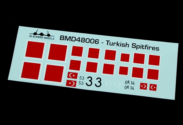 4 HN Ac Decals Blackbird Models Turkish Spitfires  1.48