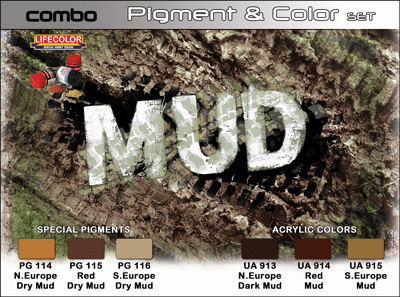 8 HN TM Lifecolor Mud Pigment og Fargesett