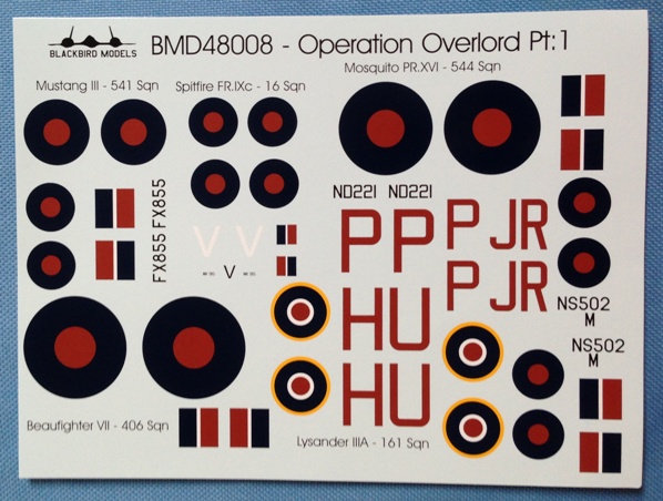 4 HN Ac Decals Blackbird Modelle Operation Overlord Pt1 1.48