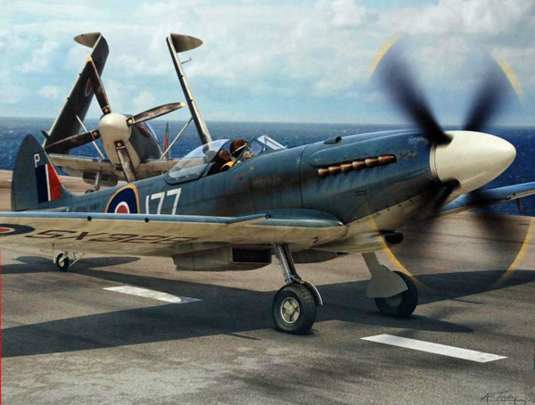 2 BN Ac Airfix ซูเปอร์มารีน Seafire FXVII 1.48