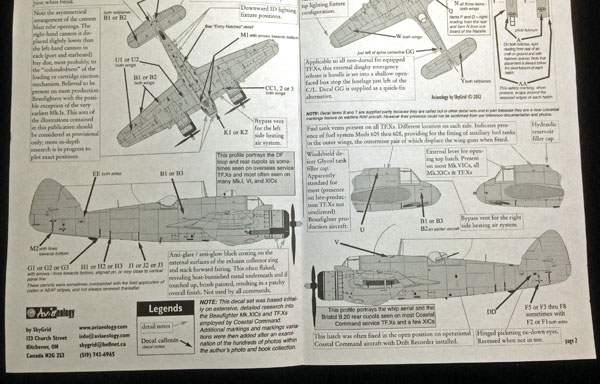 2 HN Ac Decals Aviaeology Beaufighter Pt1 Stencils 1.32 تحديث