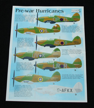 1 HN Ac-dekaler Iliad Design Pre War Hurricanes 1.72