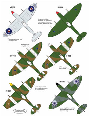 3 HN Ac Decals Iliad Design Spitfires στην Ινδία 1.48