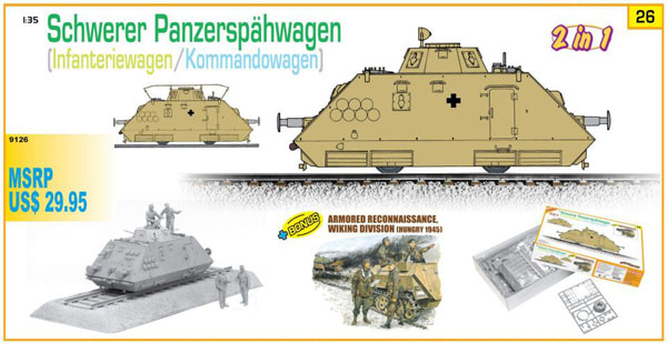Dragon Schwerer Panzerspahwagen w/ Figures1/35th Model Kit P/N 9126 