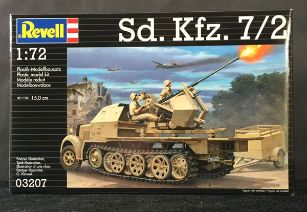 4D 1//72 WWII German vehicle 8 ton Semi-track Flak 37 Sd.kfz 7//2 model kit Tan