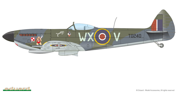 TD240 บินโดย S/Ldr. Boleslaw Kaczmarek CO ของ No. 302 Squadron, Varrelsbuch Air Field, Germany, Summer, 1945