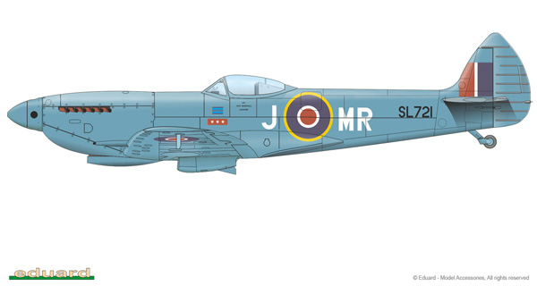 SL721, AVM Sir James Robb, 1948 (atas gelembung) – keseluruhan warna biru muda