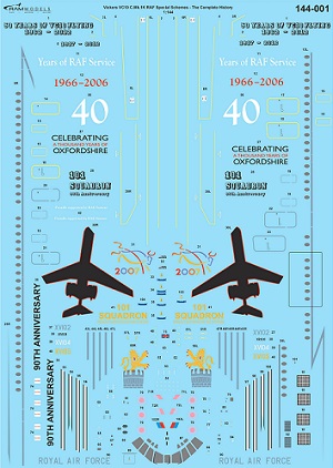 2 HN Ac Decals RAM Modelau Vickers VC10 CMk1K RAF Ann 1.144