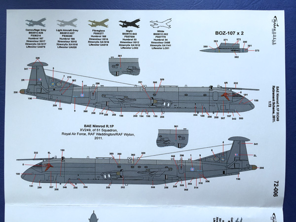 5 HN-Ac-Dekaler-RAM-modeller BAe Nimrod R.IP 1.72