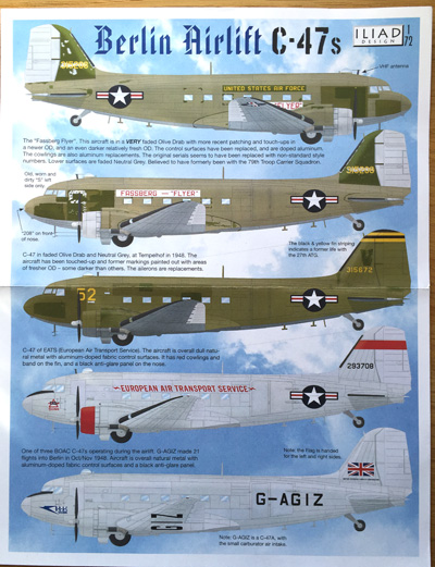 1 HN-Ac-Decals-Iliad Design-Puente aéreo de Berlín C-47s 1.72