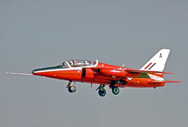 Folland Gnat T.1 XP515 of the RAF Central Flying School when operational at RAF Kemble in 1974 (Courtesy of Ruth AS)