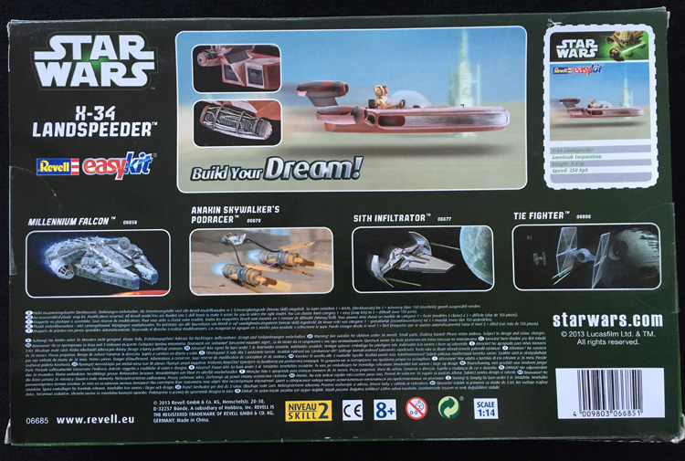 Revell Building Kit Star Wars X-34 Landspeeder 1:14 Bausatz 06050 Limited Ed. 
