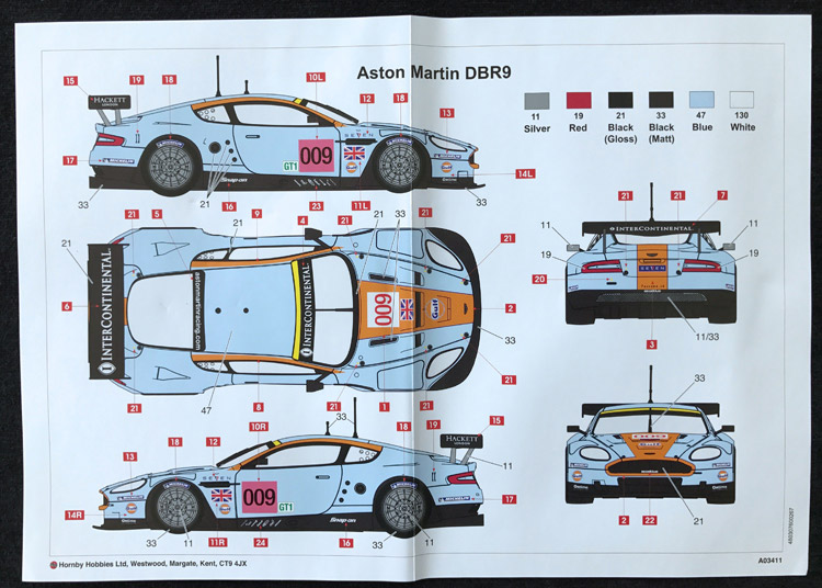 Maquette voiture Airfix 1/32 JAston Martin DB-9 50110