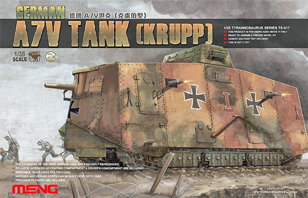 Meng Model TS017 1//35 German A7V Tank Krupp