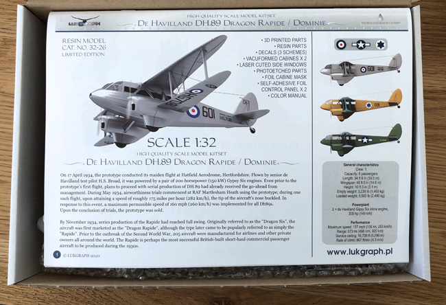 Лукграф де Хэвилленд DH.89 Dragon Rapide/Dominie 1:32