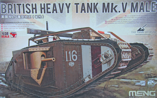 Meng British Heavy Tank Mk.V macho con interior Francia